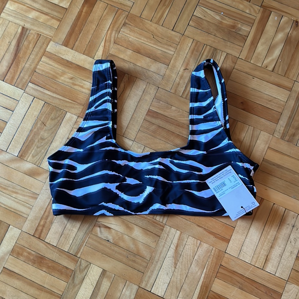 MISSGUIDED scoop neck bikini top in zebra print size 10 - Picture 7 of 8